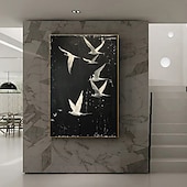 cheap Animal Paintings-Handmade Original Flying Bird Oil Painting On Canvas Abstract Animal Wall Art for Home Decor With Stretched Frame Without Inner Frame Painting