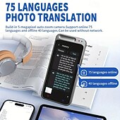 Недорогие Бытовая техника-Портативный переводчик — мгновенно переводит 138 языков и акцентов, поддерживает Wi-Fi/офлайн/фотосъемку, компактный и легкий, идеально подходит для путешествий, учебы и делового использования.