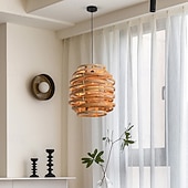 baratos Luzes da ilha-Lustre de teto moderno com iluminação LED estilo zen do sudeste asiático, luminária pendente com abajur decorativo, luminária pendente para quarto e sala de estar