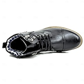 baratos Botas de combate-botas de combate masculinas com zíper lateral e fivela - botas de cano curto com cadarço de moda casual para roupas urbanas e do dia a dia