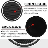 Недорогие Сервис транспортных средств-4 универсальных автомобильных коврика под стакан, нескользящие мягкие аксессуары для салона с кристаллами и бриллиантами, автомобильные органайзеры для подставок под напитки, практичное украшение для