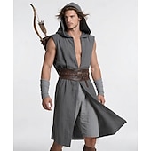 preiswerte Oberteile-Retro Vintage Mittelalterlich Renaissance Weste Tunika Krieger Wikinger Kostüm Herren Vikinger Halloween Karneval Leistung Party LARP Erwachsene Gürtel Ganzjahres