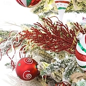 economico Corone, Ghirlande &amp; Decorazioni-24 steli artificiali per alberi di Natale – decorazioni scintillanti con rami di pino, steli scintillanti per alberi di Natale, piccole composizioni floreali in vaso, decorazioni per feste, matrimoni