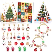 cheap Advent Calendar-Christmas Advent Calendar Bracelets 2025 for Girls, 24 Days DIY Jewelry Making Kit with 22 Charm Beads and 2 Adjustable Bracelets, Xmas Countdown Gift for Kids Teens Women