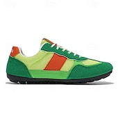 preiswerte Sneaker für Herren-Grüne Colorblock-Retro-Sneaker für Herren – bequeme Freizeit-Laufschuhe für Sportbekleidung, City-Outfits und Wochenendausflüge