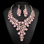 abordables Parures de Bijoux-Parure de bijoux 2 Chrome Boucles d&#039;oreilles Collier Femmes Élégant ancien Mode Le style rétro Classique Parure de Bijoux Pour Mariage Soirée robe demoiselle d honneur