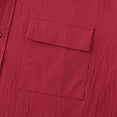 economico Classico-Per uomo Camicia Camicia di lino Camicia Estiva Abbigliamento da spiaggia Camicia con Bottoni Semplice Vacanza Casuale Bianco + Verde Verde + rosa Bianco + blu navy Rosa + blu navy Manica Corta Collo