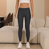 economico Leggings semplici-Per donna Taglia EU / US Snello Leggings comodi Più velluto Lunghezza intera Vita Alta Semplice Caldo Sollevamento glutei Caldo Micro-elastico Abbigliamento quotidiano Inverno Grigio scuro Vinaccia
