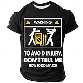 お買い得  メンズおもしろTシャツ-男性の面白い電気技師Tシャツ | 怪我を避けるために、私の仕事のやり方を教えないでくださいグラフィックTシャツ
