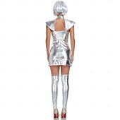 voordelige Beroep en Uniform Kostuums-Kostuum Robot Astronaut Cosplay Volwassenen Dames Halloween Carnaval Feest Prestatie Aankleden
