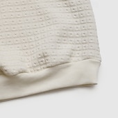 ieftine Hanorace texturate și pulovere-Hanorac textură pentru femei, hanorac tip waffle, pulover, hanorace, streetwear, simplu, casual, mânecă lungă, decolteu în V, topuri regulate, ieșiri în oraș, nasturi, bej, toamnă