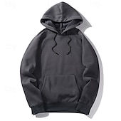 baratos hoodies básicos dos homens-Homens Moletom Moletom de lã Adamascado Preto Branco Amarelo Verde Tropa Com Capuz Tecido Com Cordão Bolsos Desportos e Ar livre Diário Feriado Poliéster Roupa de rua Básico Casual Outono Inverno