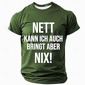 preiswerte Lustige T-Shirts für Männer-Herren T-Shirt „Nett kann ich auch, bringt aber nix“ mit kurzen Ärmeln, 3D-Druck, Rundhalsausschnitt, modisch, für den Alltag, Straße, Alltag, Schwarz, Rot, Blau, Sommer, Frühling, Kleidung