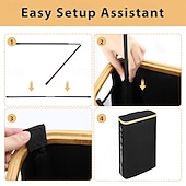 billige Lagring og oppbevaring-Oppbevaringsorganizer for toalettpapir med smal åpning – stor kapasitet rommer 18/24 ruller, oxfordstoff med bambusramme, slank plassbesparende oppbevaringshylle for toalett, kjøkken, soverom eller