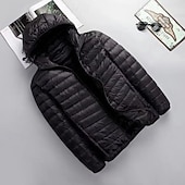 economico Piumini e parka da uomo-Per uomo Cappotto Invernale Giacca imbottita Giacca Imbottita Tasca Poliestere Vacanza Abbigliamento quotidiano Data Regolare Moda Casual Confortevole Calore Termico Inverno Colore Solido / Tinta