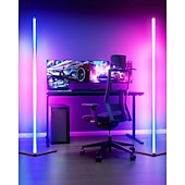 baratos Candeeiros &amp; Vidros de Abajur-Luminária de canto de chão, pacote com 1, luminária de canto LED RGB com controle remoto, luz ambiente que muda de cor com 16 milhões de cores DIY para quarto, sala de estar e sala de jogos