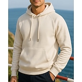 abordables Sudadera &amp; Sweatshirt-Hombre Sudadera informal Sudadera con capucha Con bolsillos Manga Larga Camiseta Ropa Deportiva Otoño Color sólido Moda Al Aire Libre Viaje Corriendo Ropa de deporte Ropa de Deporte Negro Amarillo