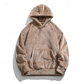 economico Cime-Per uomo Felpa in pile Felpa con cappuccio in pile Felpa termica Manica Lunga Con Cappuccio Top Esterno Calore Termico Inverno Poliestere Grigio scuro Nero Bianco Tennis Allenamento Corsa