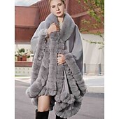 billige Pelssjal-Pelssjal Elegant Hold Varm Ermeløs Flaggermusermer Polyester Bryllup Wrap Med Ren Farge Til Spesiell Leilighet Høst vinter