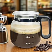 abordables Verres et tasses-Tasse à café en verre de 16 oz, style cafetière, tasse à café en verre transparent avec couvercle de voyage de type paille pour café chaud, thés chauds, chocolat chaud