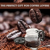 abordables Verres et tasses-Tasse à café en verre de 16 oz, style cafetière, tasse à café en verre transparent avec couvercle de voyage de type paille pour café chaud, thés chauds, chocolat chaud