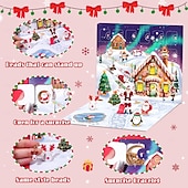ieftine Calendarul Adventului-Brățări calendar de Advent de Crăciun 2025 pentru fete, kit de confecționare bijuterii DIY de 24 de zile cu 22 de mărgele cu pandantive și 2 brățări reglabile, cadou de numărătoare inversă de Crăciun