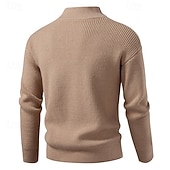 preiswerte Herren Strickjacke-Herren Pullover Kleid Pullover Strickjacke Reißverschluss-Pullover Strickpullover Gerippt Stricken Normale Oberteile Gestrickt Gerippt Einfach Stehkragen Mode Schals Lässig Alltagskleidung Bekleidung