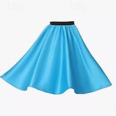 baratos Partes inferiores-Retro Vintage Anos 50 Roupas Grease Saia Saias Poodle Fantasia Para Meninas Carnaval Baile de Máscaras Espetáculo Festa Crianças Saia