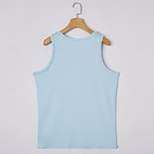 preiswerte Fitness Tank-Tops-Herren Tank Top Weste Unterhemd Ärmelloses Shirt Ärmellos Rundhalsausschnitt Sommer Einfarbig Einfach Mode Klassisch Bequem Straße Lässig Sport Schwarz Weiß Rote Top T-Shirt für Herren