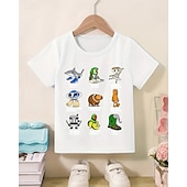 baratos Animais 3D da Menina-Camiseta engraçada com estampa de Brainrot italiana para meninas - camiseta leve e elástica com tecido elástico leve para crianças de 4 a 12 anos, casual para o dia a dia &amp;roupa de festa de