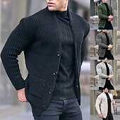 preiswerte Herren Strickjacke-Herren Pullover Kleid Pullover Strickjacke Strickpullover Gerippt Stricken Normale Oberteile Gestrickt Gerippt Einfach Kragenlos Mode Schals Lässig Alltagskleidung Bekleidung Herbst Winter Wei