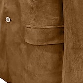economico Blazer Classici da Uomo-Per uomo Giacca in finta pelle scamosciata Blazer in finta pelle scamosciata Affari Cocktail party Ricevimento di matrimonio Moda Casual Primavera Autunno Finta Pelle Scamosciata Semplice Tasca
