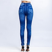 economico Leggings semplici-Per donna Pantaloni Eleganti Leggings Leggings comodi Streetwear Casual Lunghezza intera Naturale Semplice Tasca Confortevole Streetwear Abbigliamento quotidiano Weekend Grigio Nero Rosso Blu Autunno