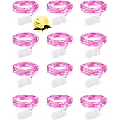 abordables Guirlandes lumineuses à piles-2m Guirlandes Lumineuses 20 LED Blanc Chaud Blanc Rouge Lumières de fil de cuivre Halloween Étanche Vacances Alimenté par piles