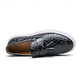 preiswerte Freizeit-Loafer-Braune Herren-Loafer mit Krokodilmuster und Quasten – luxuriöse Slipper für Business, Abendpartys und formelle Anlässe