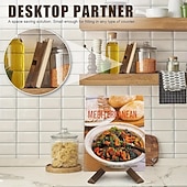 economico Organizzazione spazi-Porta ricettario da cucina in legno – porta ricettario rustico da banco con angolazione regolabile, robusto espositore in legno per libri di cucina, tablet e ricette – ideale per l&#039;arredamento di