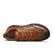 baratos Ténis para Homem-sapatos casuais masculinos marrons com cadarço e sola durável, calçados confortáveis para caminhadas ao ar livre, trabalho e uso diário