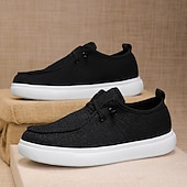 economico Scarpe Casual con Lacci-Per uomo Scarpe Casual Camminata Casual Tessuto Confortevole Antiscivolo Traspirante Allacciatura Nero Bianco Grigio Primavera Autunno Inverno