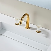 economico Rubinetti per lavandino bagno-Rubinetto per lavabo - Classico / Ampia diffusione Galvanizzato Rubinetto a tre fori Due maniglie tre foriBath Taps