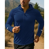 abordables Chaquetas de correr-Hombre Chaqueta para correr Chaqueta para exteriores Chaqueta con capucha Bolsillo Correa Manga Larga Camiseta Ropa Deportiva Resistente al Viento Secado rápido Dispersor de humedad Transpirable