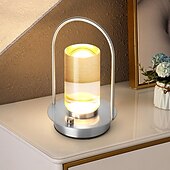 abordables Lampes de table-Lampe de table portable en métal pour extérieur et intérieur, 3 couleurs, sans fil, rechargeable, à intensité variable, alimentée par batterie, petite lampe de bureau, lanterne pour patio, chambre,
