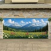 economico Striscioni per Garage e Porte-arazzo Copertura per porta del garage Grande appeso 森林 Natura Rustico 3D Da serata All'aperto Sfondi di ripresa Porta d'ingresso Decorazioni Parete Porta Sfondo