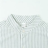 economico camicia da uomo con bottoni-Per uomo Camicia Camicia Estiva Camicia casual Camicia da Spiaggia Camicia con Bottoni Nero Bianco Kaki Azzurro Manica Lunga A righe Colletto alla coreana Vacanza Camicia hawaiana Abbigliamento