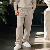 economico Pantaloni della tuta-Per uomo Pantaloni da tuta Pantaloni Pantaloni della tuta a gamba dritta Coulisse Tasca Elastico in vita Semplice Comodità Sport all&#039;Aperto Quotidiano Moda Casual Nero Verde Micro-elastico