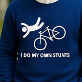 preiswerte Bedruckte Pullover für Herren-Herren lustiger I Do My Own Stunts 3D Cartoon Pullover Pullover Strickwaren Rundhalsausschnitt lässig Urlaub Zuhause Straße 3D Druck Stricken Grafik Langarm Frühling Herbst Winter Schwarz Rot Blau