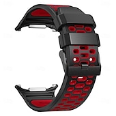 halpa Samsungin kellon rannekkeet-Kellon ranneke varten Samsung Galaxy Katso Ultra Ruostumaton teräs Silikoni Korvaus Hihna Kaksisävyinen Säädettävä Ruostumattomasta teräksestä valmistettu solki Urheiluhihna Ranneke