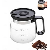 abordables Verres et tasses-Tasse à café en verre de 16 oz, style cafetière, tasse à café en verre transparent avec couvercle de voyage de type paille pour café chaud, thés chauds, chocolat chaud