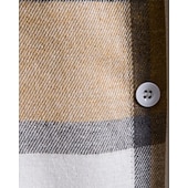 billiga flanellskjortor-Herr Shacket Skjorta jacka Vinterjacka Rutig Semester Dagliga kläder Svart Rubinrött Blå Kaki Långärmad Huva Höst Vinter Kläder Snörning