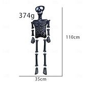 economico Camera di Halloween-Peluche scheletro di Halloween da 18 pollici - morbido teschio spettrale imbottito per decorazioni di Halloween, casa stregata, dolcetto o scherzetto, oggetti di scena per atmosfere spaventose