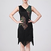 economico Abiti da Pratica-Danza Latina Vestito Nappa Colore puro Giunzione Per donna Performance Allenamento Senza Maniche Alto Poliestere